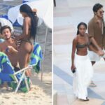 Duda Santos e Tiago Iorc surgem juntos na praia e alimentam rumores de affair